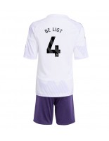 Manchester United Matthijs de Ligt #4 Venkovní dres pro děti 2025-26 Krátký Rukáv (+ trenýrky)